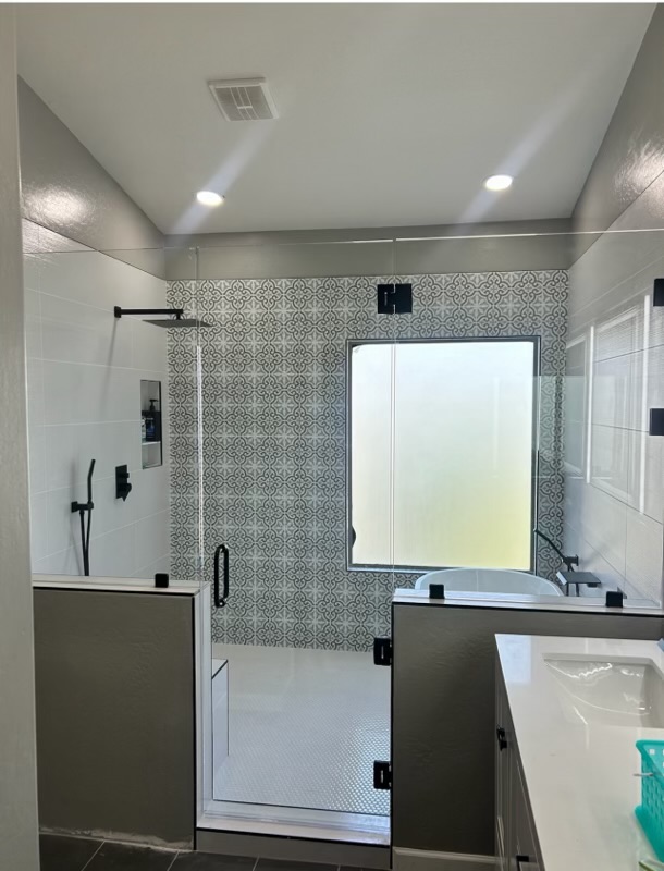 Detailed tile and shower craftsmanship